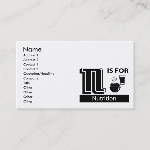 N Is For Nutrition Business Cards