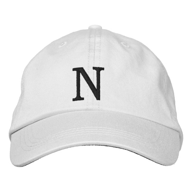 N Letter  Embroidered Baseball Cap (Front)