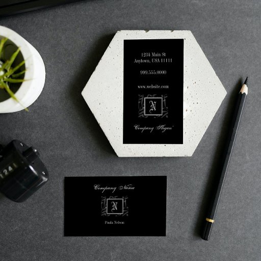 Customizable N Monogram Business Card