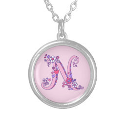 N monogram decorative letter necklace