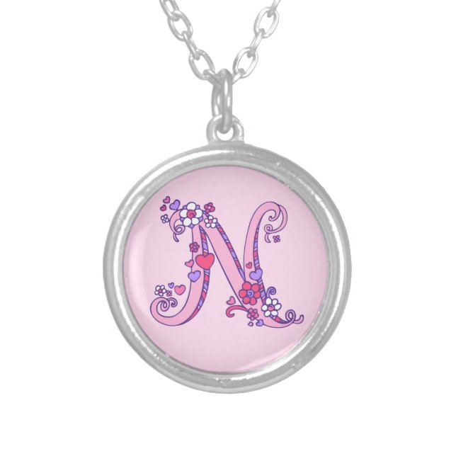 N monogram decorative letter necklace (Front)