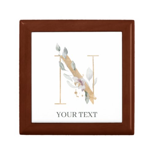 N Monogram Floral Personalized Gift Box