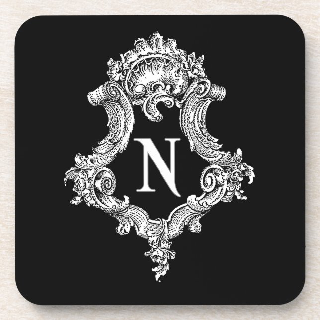 N Monogram Initial Coaster (Front)