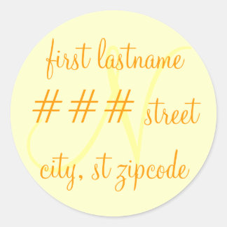 "N" monogram return address label - personalize