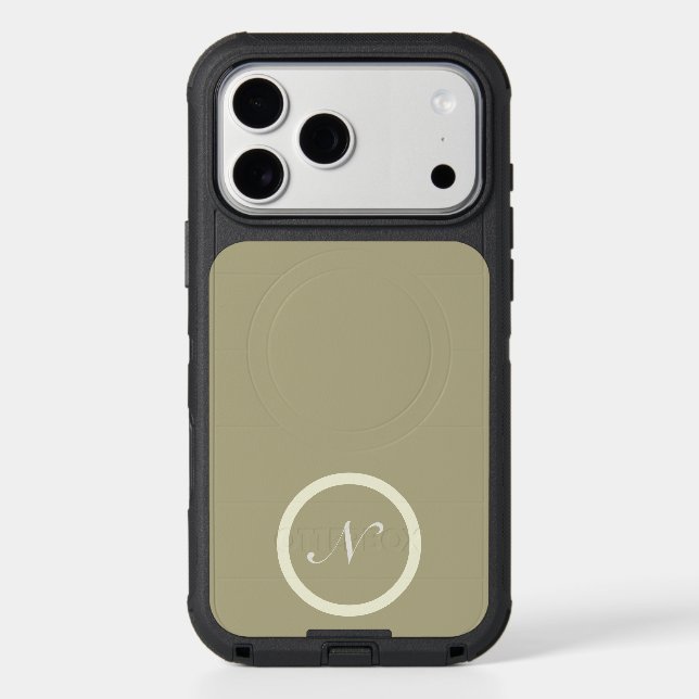 N | Noble Nature— Sage Green & White Script  Otterbox iPhone Case (Back)