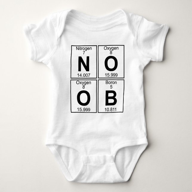 N-O-O-B (noob) - Full Baby Bodysuit (Front)