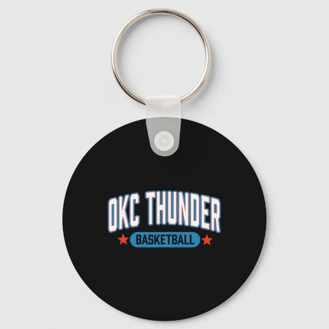 N Oklahoma City Thunder Sketll Americana  Keychain (Front)