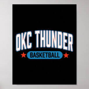 N Oklahoma City Thunder Sketll Americana Poster