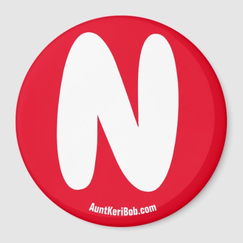 N Red Refrigerator Magnet