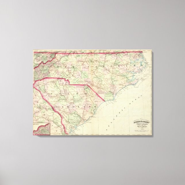 N & S Carolina 3 Canvas Print (Front)