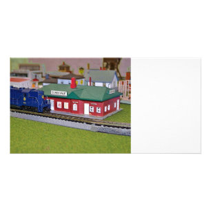 N Scale Model Train Village Card