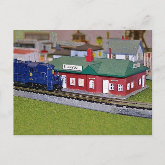 N Scale Model Train Village Postcard (Front)