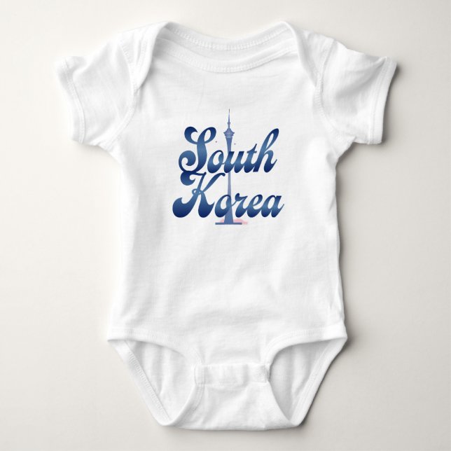 N Seoul Tower South Korea Baby Bodysuit (Front)