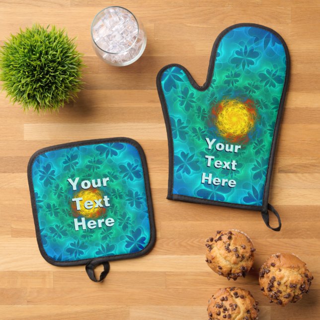 N-Space Lepidoptera  Oven Mitt & Pot Holder Set (Top Down)