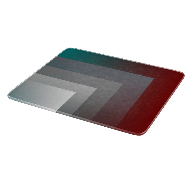N - teal gray burgundy cutting board (Corner)