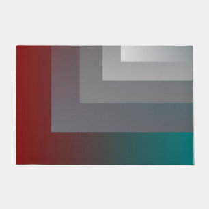 N - teal gray burgundy doormat