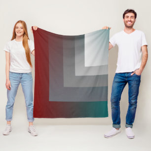 N - teal gray burgundy fleece blanket