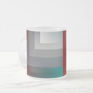 N - teal gray burgundy frosted glass coffee mug