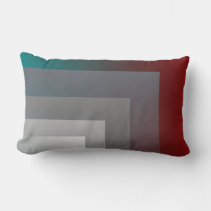 N - teal gray burgundy lumbar pillow