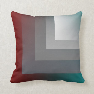 N - teal gray burgundy throw pillow
