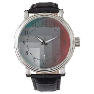 N - teal gray burgundy watch