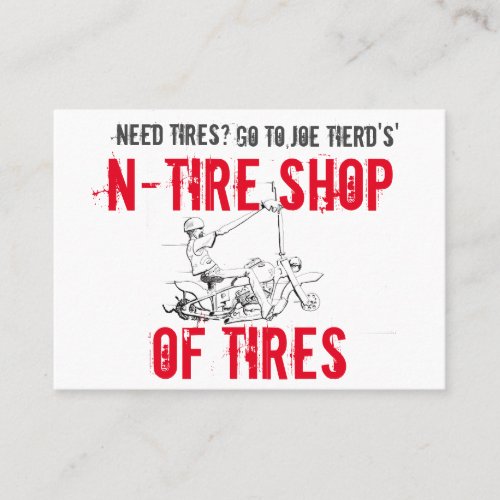 N_Tire Shop Of Tires Red White Black Business Card