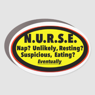 N.U.R.S.E. Humor Print Novelty Car Magnet