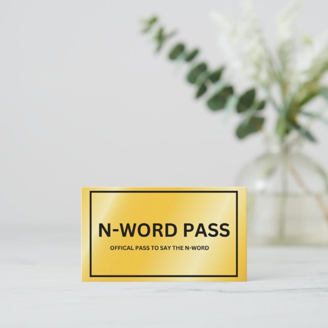 N-Word Pass Enclosure Card (Standing Front)