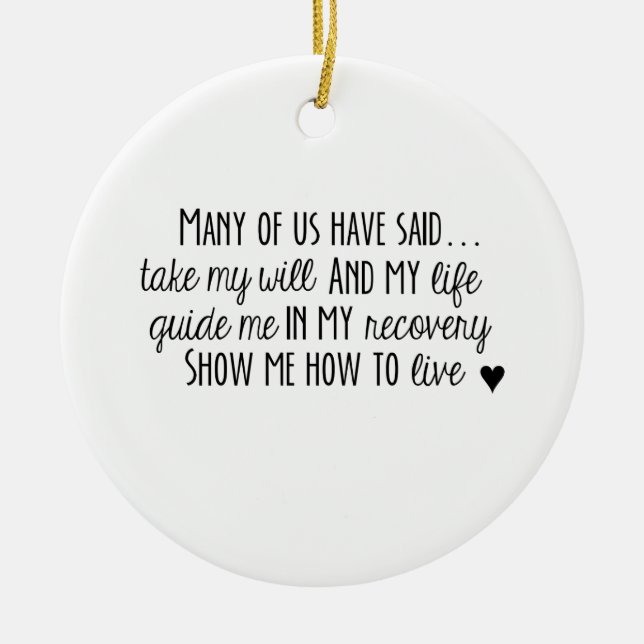 NA 3rd Step Prayer Ornament (Front)