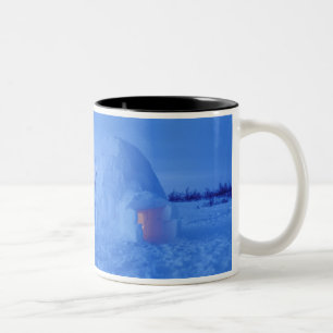 NA, Canada, Manitoba, Churchill. Arctic igloo Two-Tone Coffee Mug