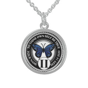NA Coin with Butterfly Design for Living Clean Sterling Silver Necklace