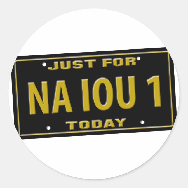 NA IOU 1 CLASSIC ROUND STICKER (Front)