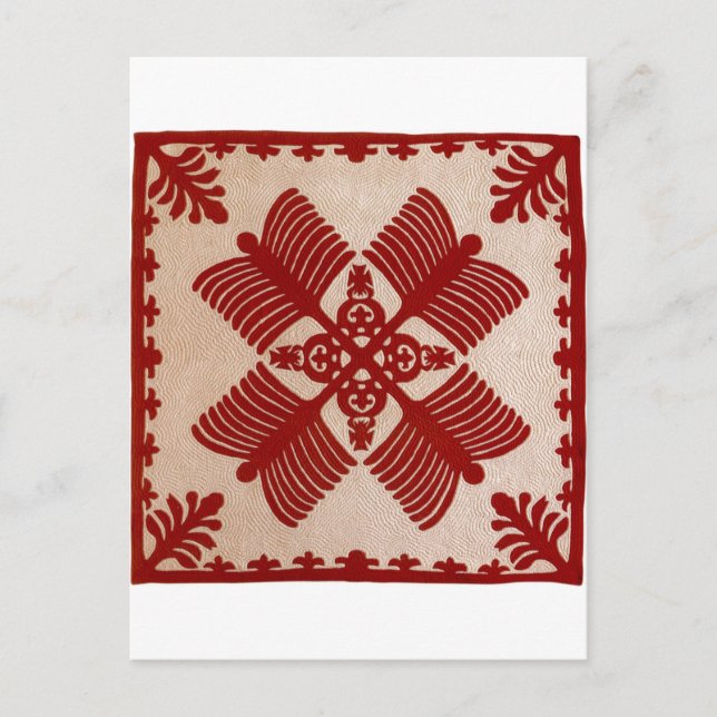 Na Kalaunu Me Na Kāhili, quilt Postcard (Front)