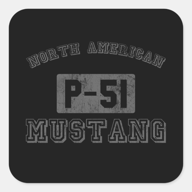 NA P-51 Mustang Square Sticker (Front)