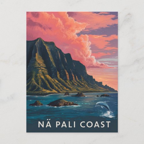 Na Pali Coast Kauai Hawaii Evening Postcard