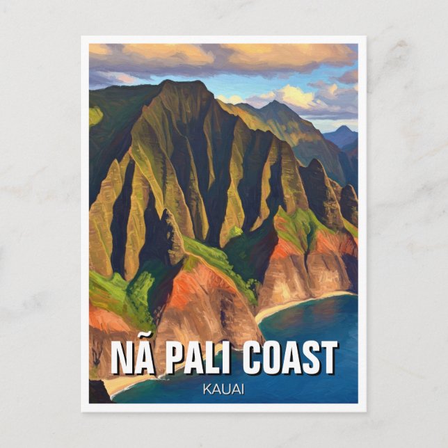 Nā Pali Coast Kauai Hawaii Travel Postcard (Front)