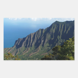 Na Pali Coast on Kauai rectangular sticker