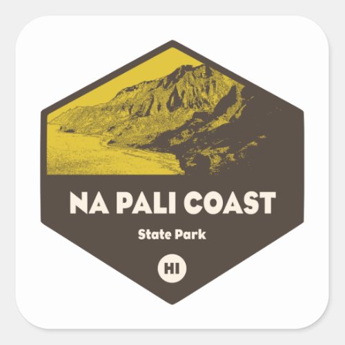 Nā Pali Coast State Park Hawaii Square Sticker