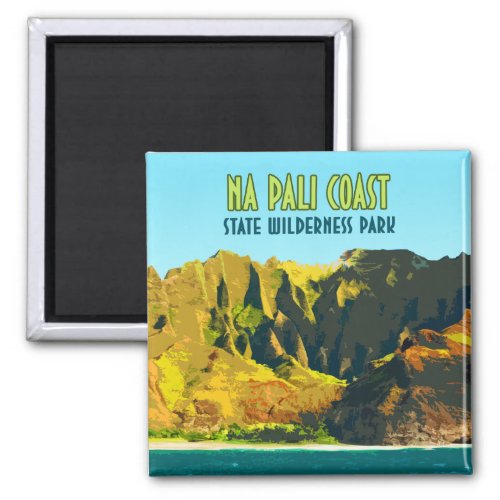 Na Pali Coast State Wilderness Park Hawaii Vintage Magnet
