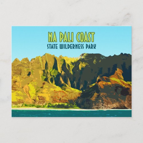 Na Pali Coast State Wilderness Park Hawaii Vintage Postcard