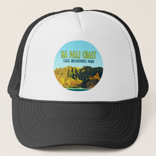 Na Pali Coast State Wilderness Park Hawaii Vintage Trucker Hat