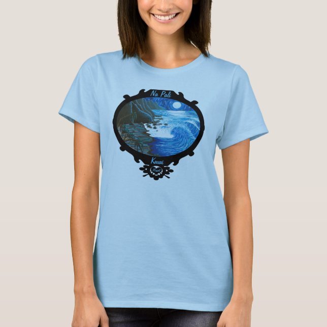 "Na Pali Moon" Na Pali Coast 2/centered better T-Shirt (Front)