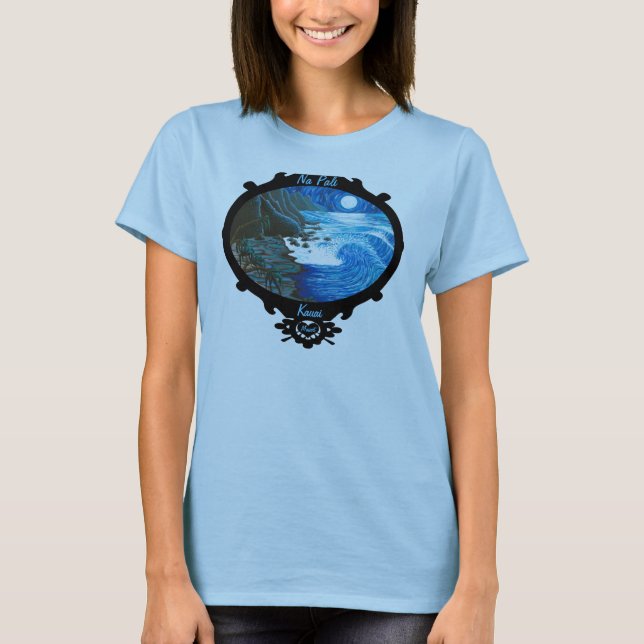 "Na Pali Moon" Na Pali Coast T-Shirt (Front)