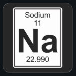 Na - Sodium Square Sticker<br><div class="desc">The element Na - Sodium (natrium) from the periodic table. Great to use as just a single element, but even better to combine multiple products to create words. Be it with shirts as a team or with stickers/decorative items at home. Background colour can be changed. Most products also allow you...</div>