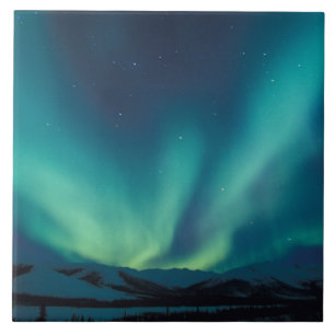 NA, USA, Alaska, Brooks Range, Curtains of green Ceramic Tile