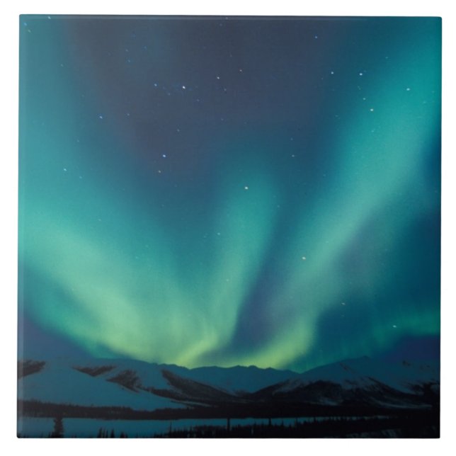 NA, USA, Alaska, Brooks Range, Curtains of green Ceramic Tile (Front)