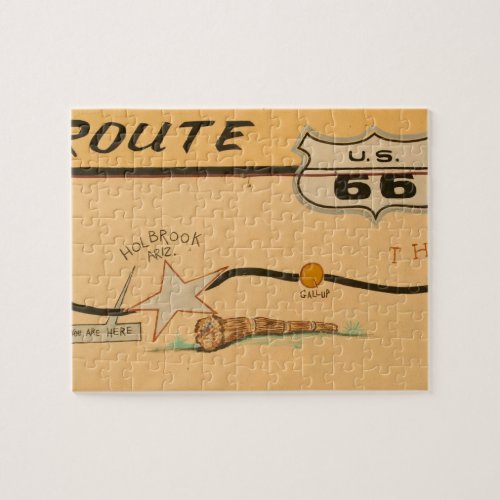 NA USA Arizona Holbrook Route 66 road mural Jigsaw Puzzle