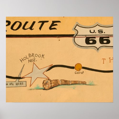 NA USA Arizona Holbrook Route 66 road mural Poster