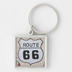 NA, USA, Arizona, Holbrook Route 66 street sign Keychain