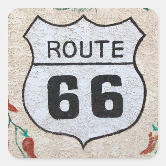 NA, USA, Arizona, Holbrook Route 66 street sign Square Sticker (Front)